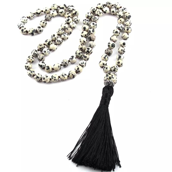 Jewelry - New! Bohemian Black Marble Stone Necklace